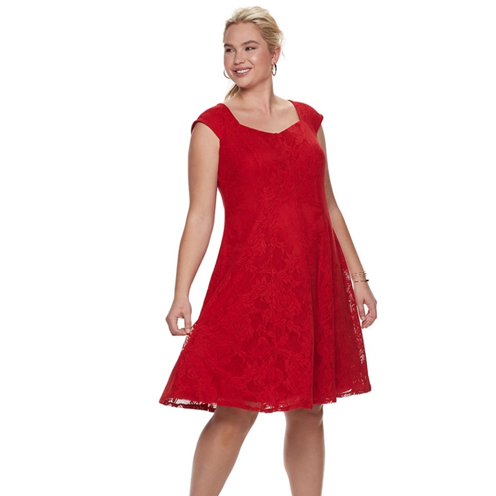 NWT Suite 7 lace fit n flare dress